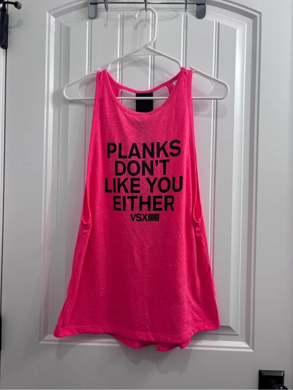 VSX Hot Pink Graphic Racerback Tank - Bold Black Slogan